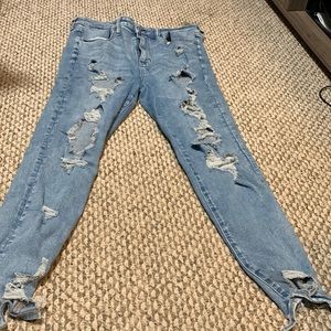 ripped american eagle jeans and couple hair dye stains because i do hair